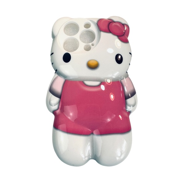 Sanrio Hello Kitty Iphone New 3D Cute Soft Silicone Protective Case 14 Pro NWT. - Picture 8 of 10